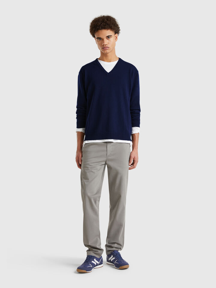 V NECK SWEATER L/S Hombre image number 3